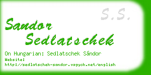 sandor sedlatschek business card
