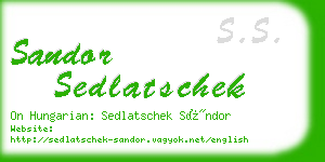 sandor sedlatschek business card